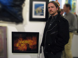 Kelly McCormack at the opening reception for CORE's WOW show with his piece Dissolute