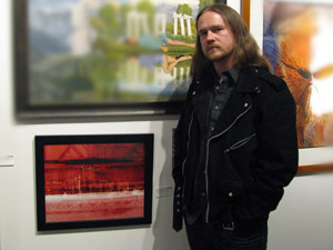 Kelly McCormack at the opening reception for CORE's WOW show with his piece Red Night