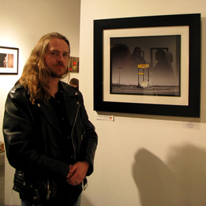 Kelly McCormack at CORE New Art Space for the opening of OJO Gas and Storm Country Noir